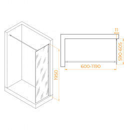 Душевая перегородка RGW WA-002W 600