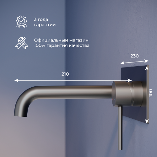 Смеситель с изливом встраиваемый RGW SP-45-11B