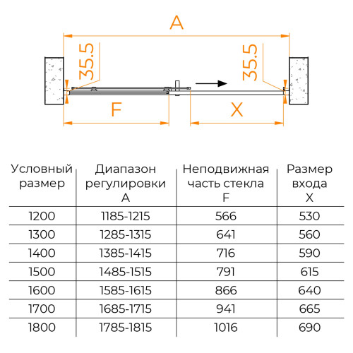 Душевая дверь RGW PA-017B 1700