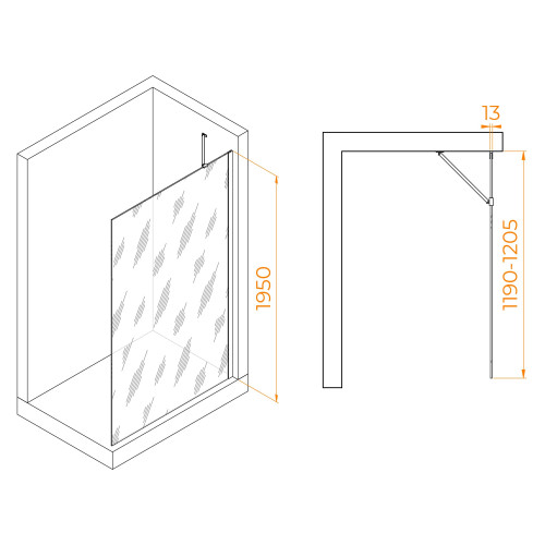 Душевая перегородка RGW WA-110 1200