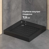 Поддон для душа квадратный керамический RGW CR B Черный 900x900