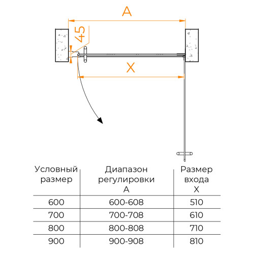 Душевая дверь RGW HO-011B 800
