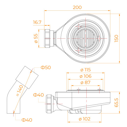 Сифон для поддонов RGW S-16