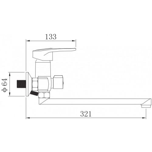Смеситель для ванны с душем, с длинным изливом Potato P2225 (серия P25)