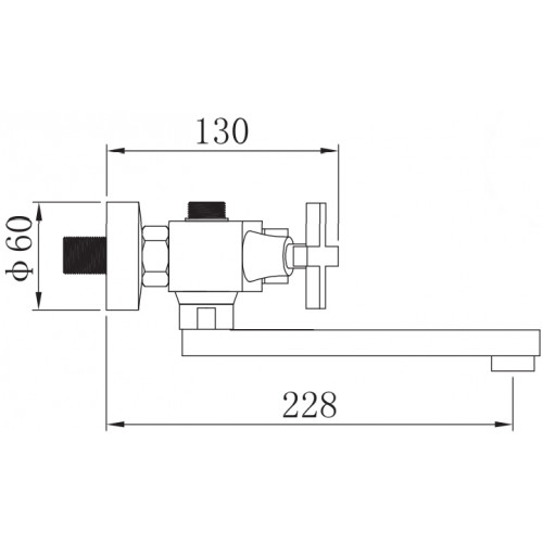 Смеситель для ванны с душем, с длинным изливом Potato P3073 (серия P73)