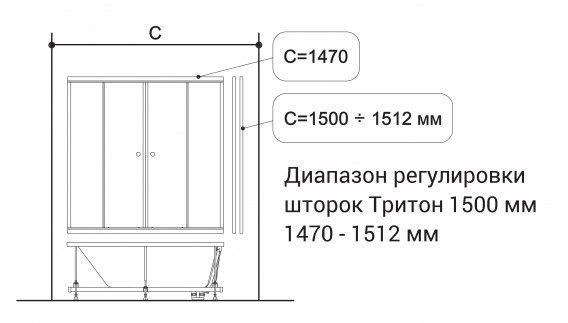 Тритон штора для ванной сборка